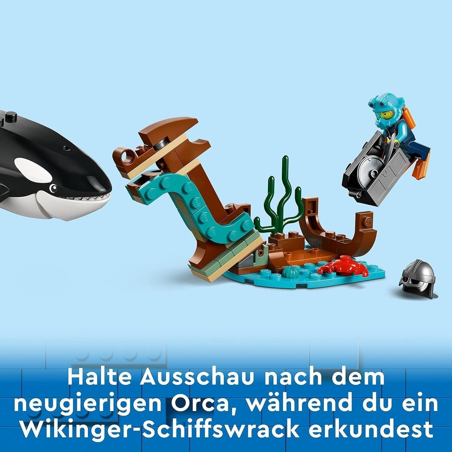 LEGO City Poolonderzoeksschip, grote drijvende speelgoedboot met helikopter, opblaasbare boot, Rov-onderzeeër, Vikingwrak, 7 minifiguren en orkafiguur, cadeau voor kinderen vanaf 7 jaar 60368 Bouwsets Besuche in LEGO-Store