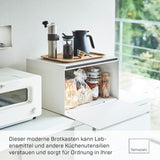 Yamazaki 4352 TOWER Broodmand, wit, staal, minimalistisch, 40 x 34,5 x 24 cm Voedselbewaardozen Naty Shop