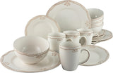 CreaTable, 23601, Romantic Vintage Series, 16-delige serviesset voor 4 personen, porseleinen combinatieservies, vaatwasmachine- en magnetronbestendig, kwaliteitsproductie