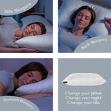 Dreamyblue Premium Slaapkussen - Geraspte Memory Foam Vulling [Verstelbare Loft] Wasbare Bamboe gewonnen Viscose Hoes - Voor Glijdende Zijden, Rug en Buik - Naty Shop Standaard Kussens