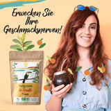 ORIGEENS BIO YERBA MATE met sinaasappelen 200 G - Fruitige thee I Biologische ongebrande Yerba Mate thee, zonder stengels en stof I Energieke en ontgiftende drank