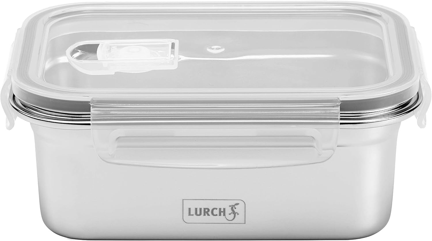 Lurch 240895 Lunchbox Hoge kwaliteit roestvrijstalen veiligheids-/opbergdoos met BPA-vrij plastic deksel 2000 ml Doorzichtige voedselbewaardozen Naty Shop 800 ml