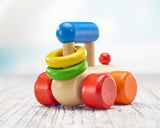 Selecta locomotiefvangspeelgoed, 8,5 cm, hout, 6 maanden - 3 jaar, locomotief met rammelringen Jucarii Bebe Naty Shop