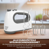 Clatronic-mixer | Kraftvoller 400 Watt-motor | Handmixer | Turbostufe & 5 Geschwindigkeitsstufen | Handmixer | Spülmaschinengeeignete Edelstahlquirle Und-Knethaken | HM 3775 Keuken Naty Shop