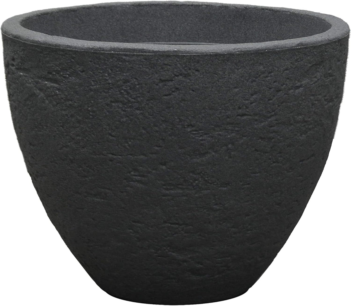 Dehner stenen pot, Ø 40 cm, hoogte ca. 30cm 31 cm, kunststof, antraciet