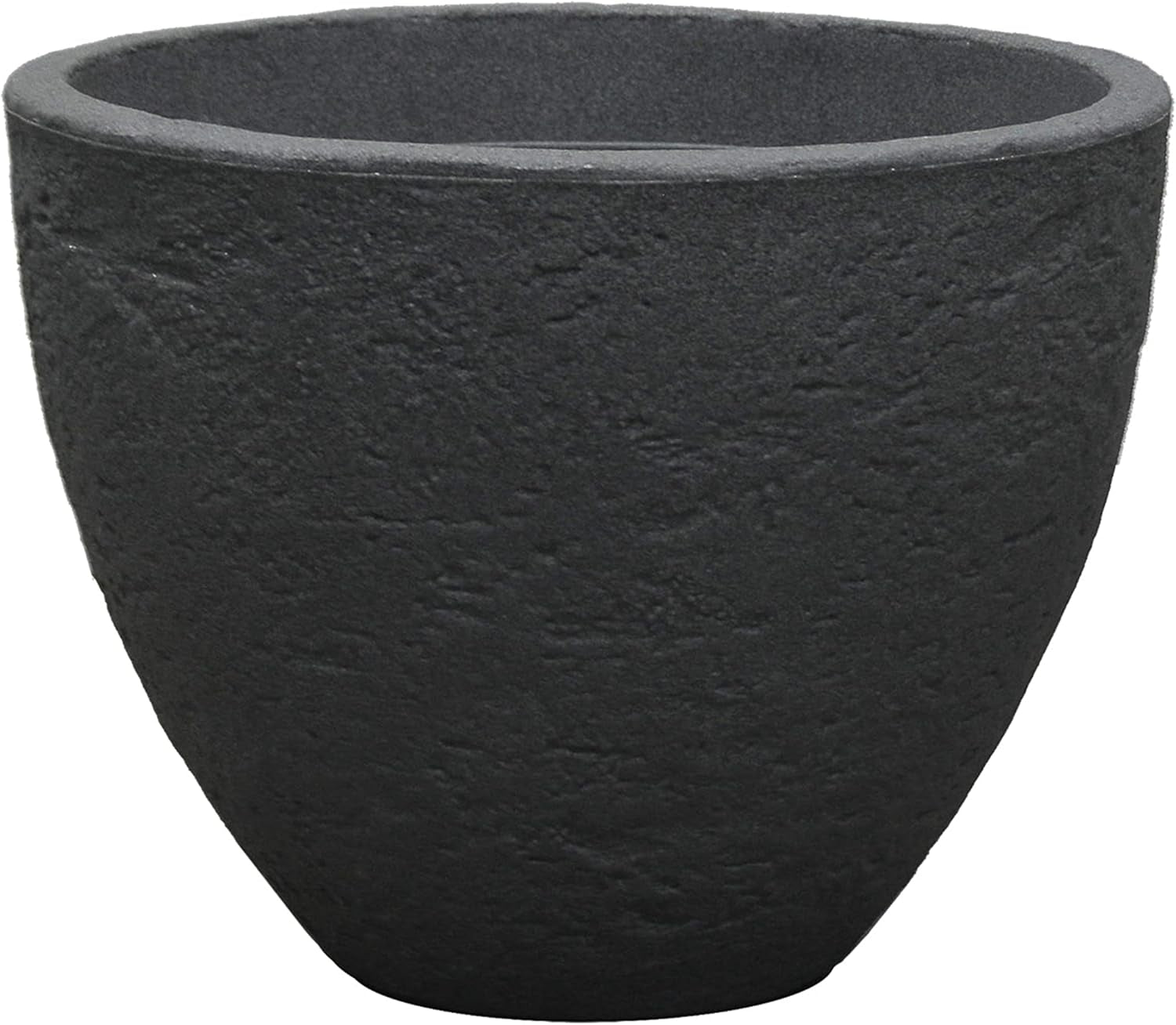 Dehner stenen pot, Ø 40 cm, hoogte ca. 30cm 31 cm, kunststof, antraciet