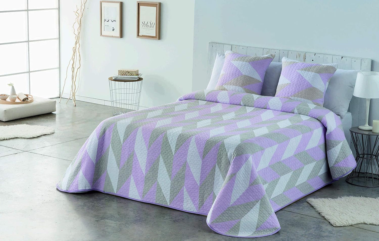 VIALMAN Sofia 30 Bouti Licht dekbed voor tweepersoonsbed | dekbedmaat 250 X 270 cm, grijs Quilts en quilts Naty Shop Roze 135X190 Cm