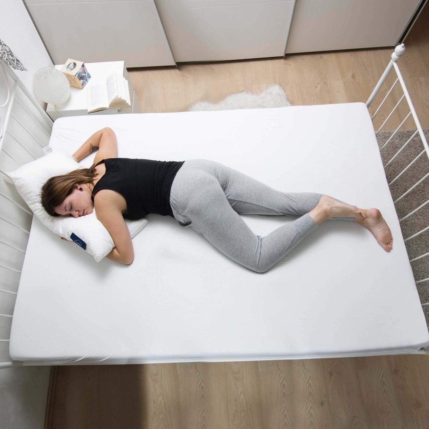 Genius kussen, katoen, eazzzy 40x80 cm - orthopedisch kussen voor een goede nachtrust, gemaakt van melkvezels met aloë vera - geschikt voor mensen met allergieën, met ondersteuning, Oeko-TEX gecertificeerd neksteunkussen, wit, A19202