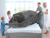 Utopia Bedding Gezellige fleecedeken [228x228 cm, grijs] Zachte, lichte, warme en pluizige deken Comfortabele en ademende deken voor slaapbank, bank, bedden en dekens Besuche den Utopia Bedding-Store