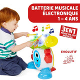 Chicco 00009820100000 Mi First Drumset met licht en geluid, 3 speelmodi Muziekinstrument met batterij voor kinderen, veelkleurig, groot Jucarii Bebe Naty Shop
