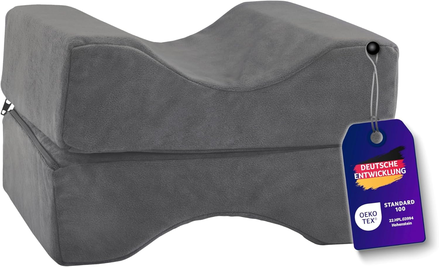 Traumnacht orthopedisch rug-/lendenkussen met visco-elastische schuimkern en huidvriendelijke microfleece hoes, Oeko-Tex gecertificeerd, vervaardigd volgens Duitse kwaliteitsnormen
