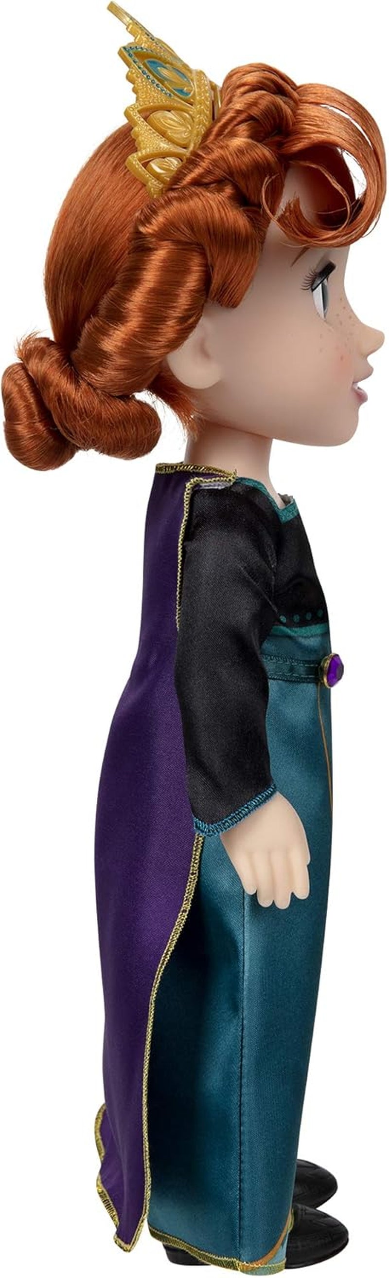Disney Frozen 2 Anna-pop - een 35 cm grote beweegbare pop in een iconische mode-jurk met het Arendelle-embleem en een tiara voor extra plezier, voor meisjes vanaf 3 jaar