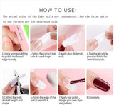 500 stuks natuurlijke Franse acryl kunstnagels kunsttips met doos voor vrouwen en meisjes