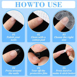 15 vellen / 450 stuks zelfklevende nagelpads, 15 maten transparante nagelzelfklevende pads, dubbelzijdige geleigel, nagelsticker, druk op nagels, zelfklevende pads voor doe-het-zelf-manicure-decoratie-accessoires