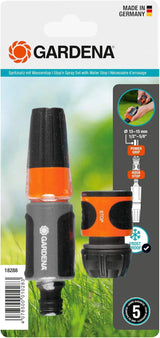Gardena Sproeiset voor 13 mm (1/2 inch) en 15 mm (5/8 inch) slangen: Reinigingssproeiset met Aquastop voor snel wisselen van aansluiting (18288-20)