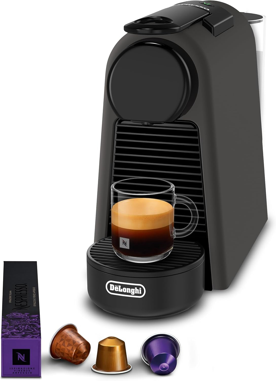Espressomachine met Nespresso De'Longhi Essenza Mini capsules, zwart | Pompdruk 19 bar | Watertank 0,6 l | Voor espresso en lungo | Kleine espressomachine – Geweldige koffiemomenten | EN85.B