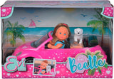 Simba 105731539 - Evi Love Beetle Evi's, Evi met auto, auto: 22 cm, met hond, modepop, 12 cm, voor kinderen vanaf 3 jaar