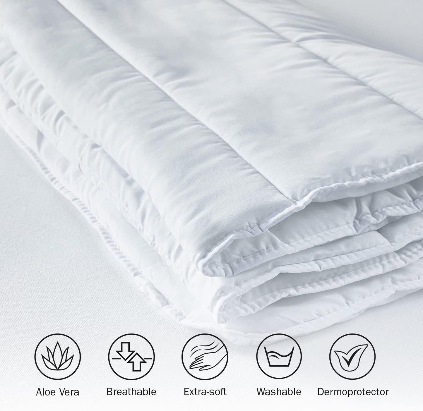 Pikolin Home dekbed, vezel, wit, Bed 135/140-220 X 220 Cm, 2 dekbedden en dekbedden Naty Shop