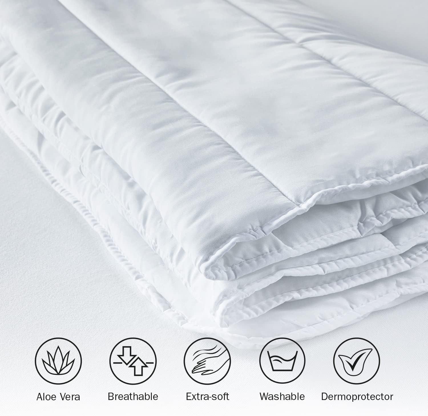 Pikolin Home dekbed, vezel, wit, Bed 135/140-220 X 220 Cm, 2 dekbedden en dekbedden Naty Shop