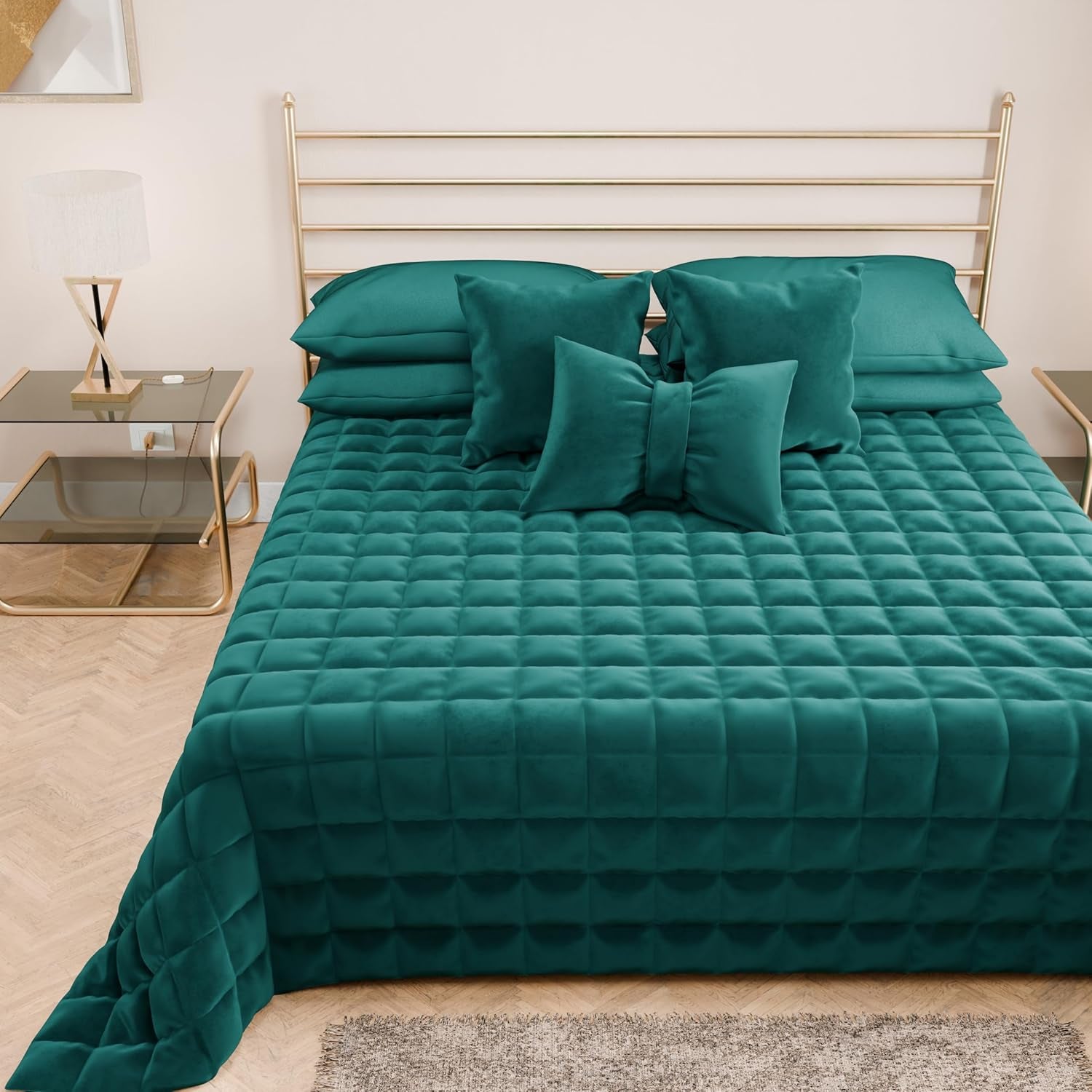 PETTI Artigiani Italiani - Eenpersoonsbedovertrek, dubbelzijdige sprei, verensprei, nachtblauw, wit, 100% Made in Italy Dekbedden en dekbedden Naty Shop Ottanium Eenpersoonsbed