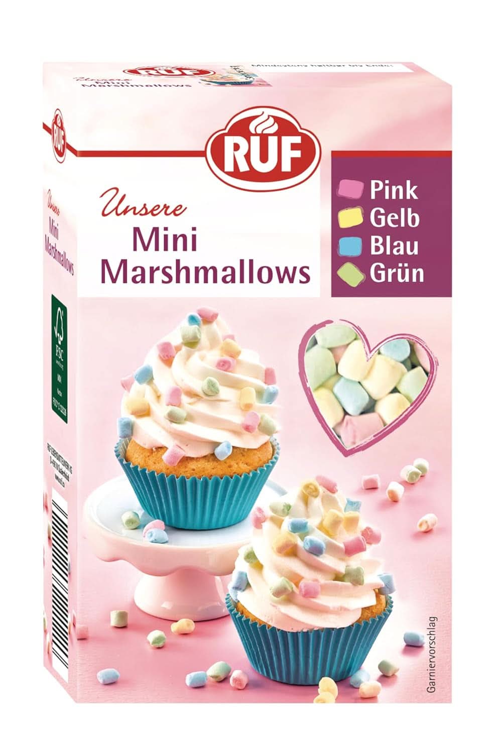RUF Mini Marshmallows, pastelkleuren, 45 gram Naty Shop Mini Marshmallows 45 gram