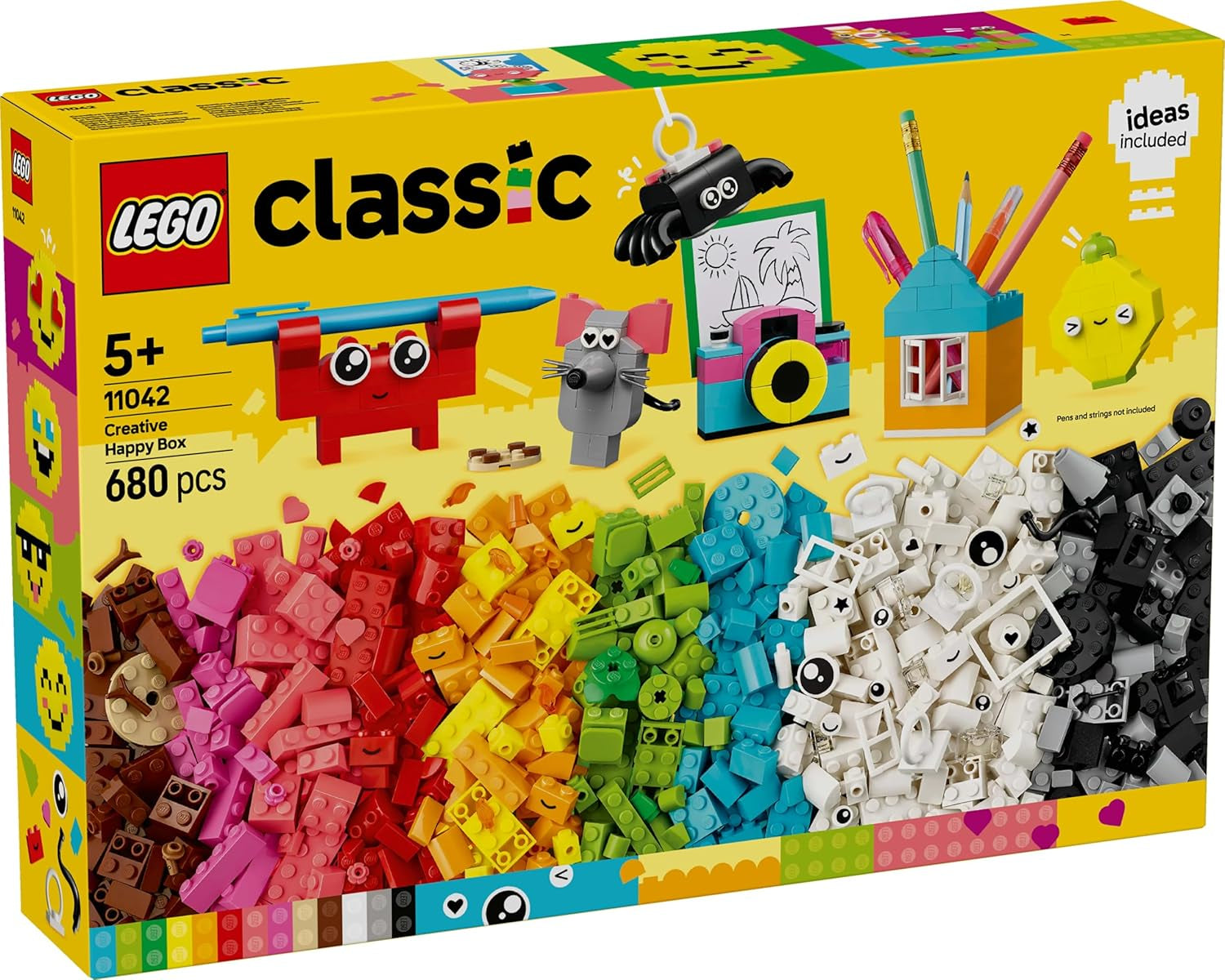 LEGO Classic Creative Fun Box, kleurrijke bouwstenen voor fantasierijk rollenspel, bouwset voor beginners, speelgoed voor meisjes en jongens vanaf 5 jaar, herbouwbare modellen 11042 Bouwsets Besuche den LEGO-Store