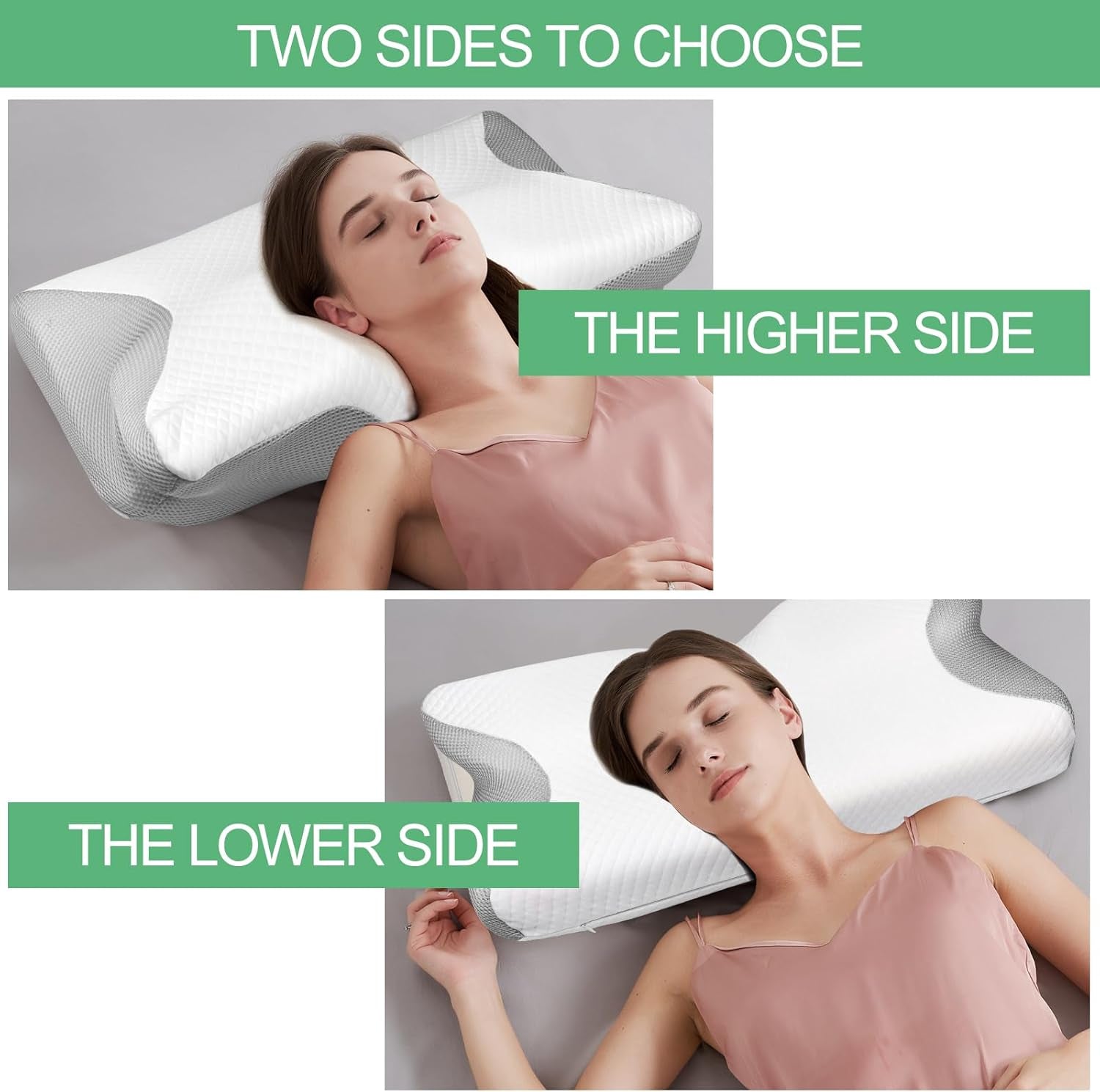 Orthopedisch kussen, nekpijnkussen, traagschuimkussen, orthopedisch nekkussen, orthopedisch slaapkussen, orthopedisch neksteunkussen, anti-snurkkussenonderdelen Cervicale orthopedische kussens Naty Shop
