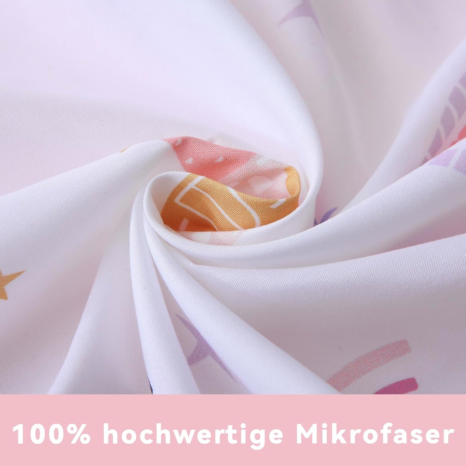 Fekohipy Bettwäsche 135X200 Mädchen Einhorn Kinderbettwäsche Rosa 3D-Druck Mikrofaser Regenbogen Kinder Bettbezug Mit Zwißwerfer en 1 Kissenbezug 80X80Cm 2-Teilige Kinderbettwäsche-Set Naty Shop
