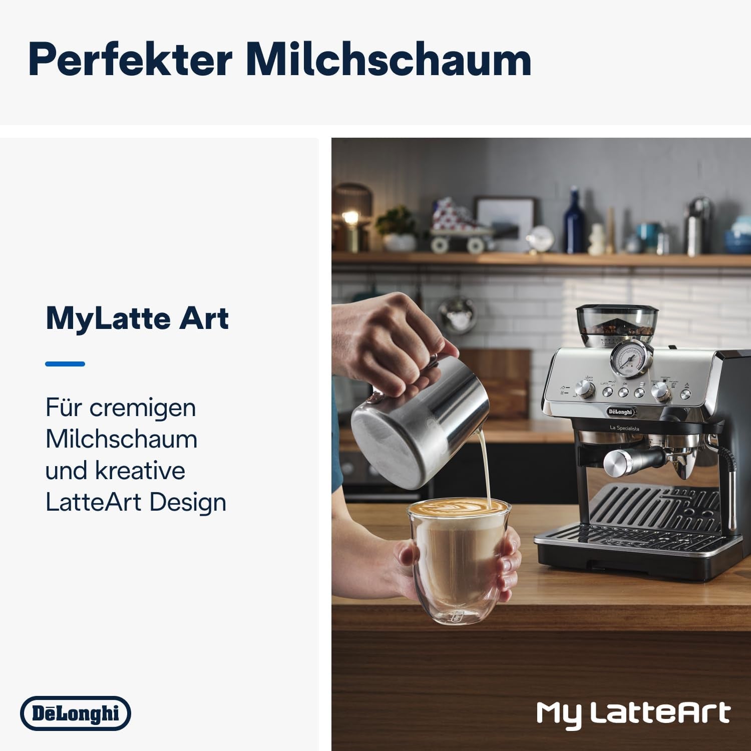De'Longhi La Specialista Arte EC9155.MB portafilter espressomachine met molen, 8 maalstanden, 15 bar druk, 3 temperatuurstanden, melkopschuimer, 1550W, 1,7L tank, RVS/zwart, inclusief barista kit