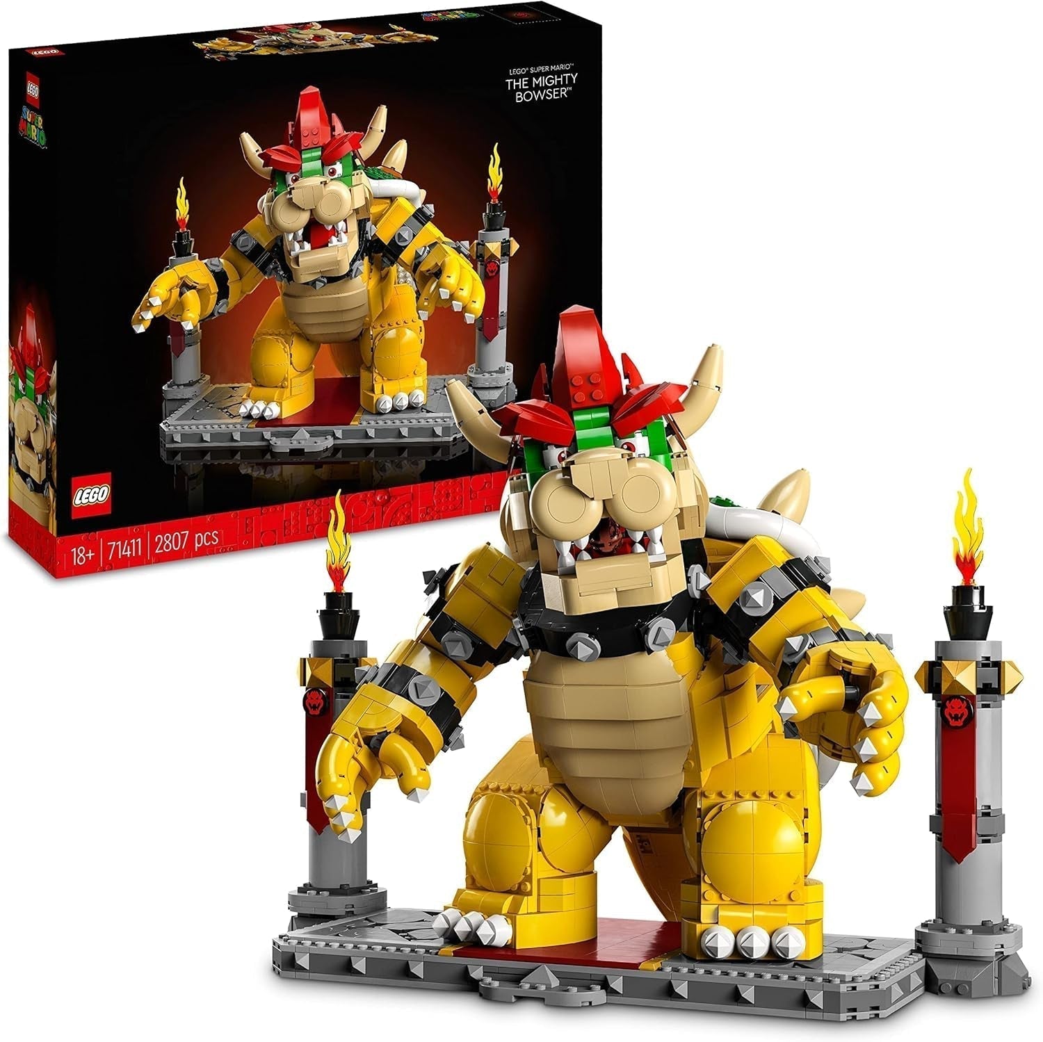 LEGO Super Mario The Mighty Bowser 3D-modelset Grote set beweegbare verzamelfiguren inclusief duelplatformventilator Cadeau-idee Display Kamerdecoratie 71411 Bouwsets Bekijk de LEGO-winkel