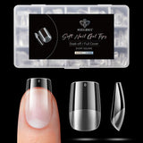 Modelones nageltips 510-delig - volledig dekkende nageltipsset, geltipsset, pre-polijst PMMA-hars nageltips, kunstnagels voor lijm op nail art DIY, korte Squoval