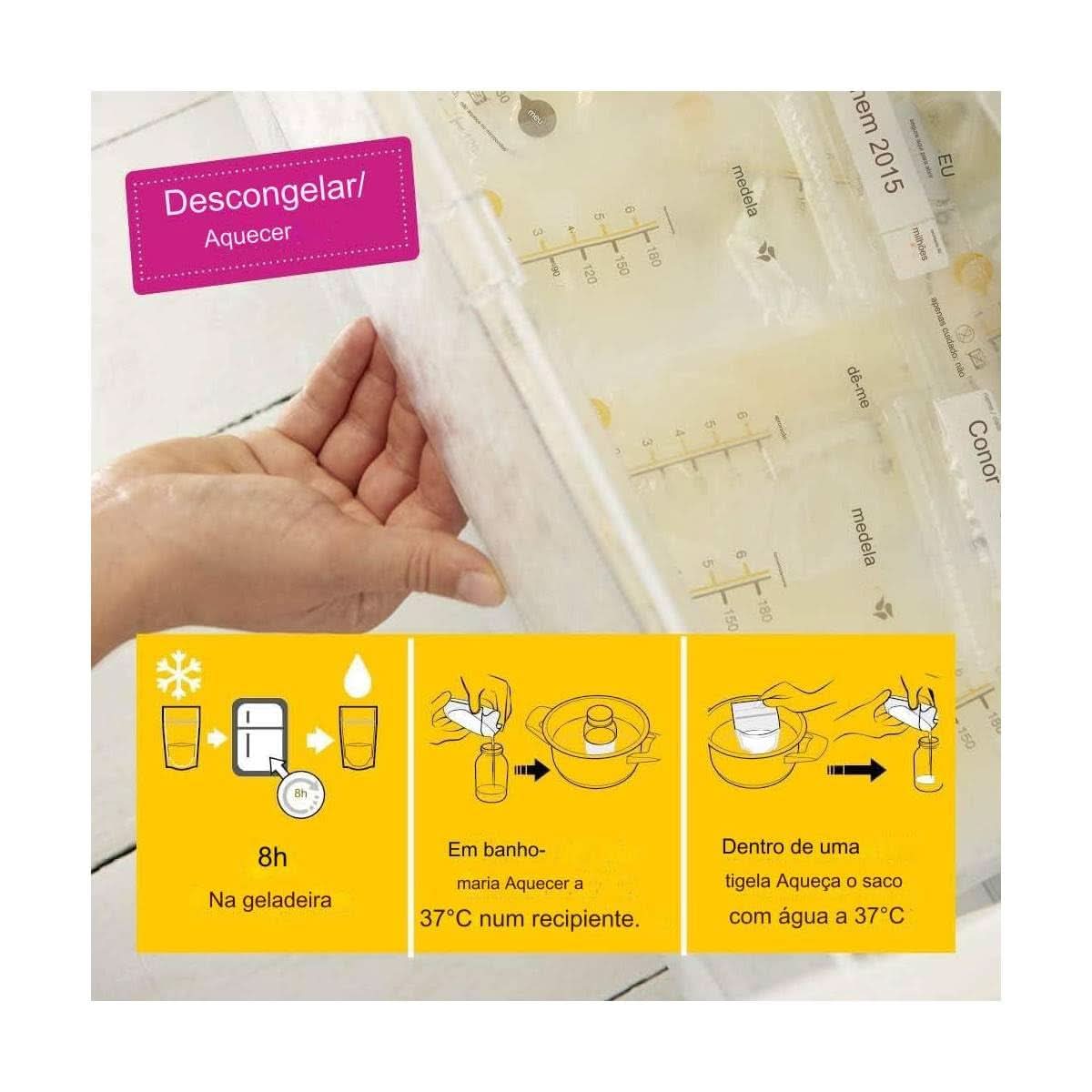 Medela moedermelkbewaarzakjes 25 stuks, ca. 200 ml, wit (Spaanse versie) Voedings- en borstvoedingsaccessoires Bebe Naty Shop
