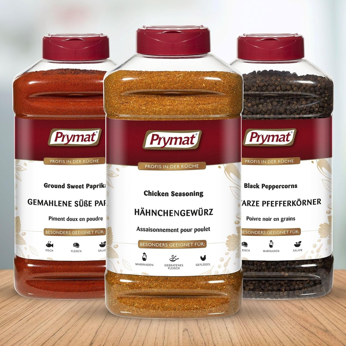 Prymat Hähnchengewürz 1100g, Gewürzmischung für Hhn, Turkije, Ente, Gans, Grillgewürze, Marinade für Fleisch im Streuer