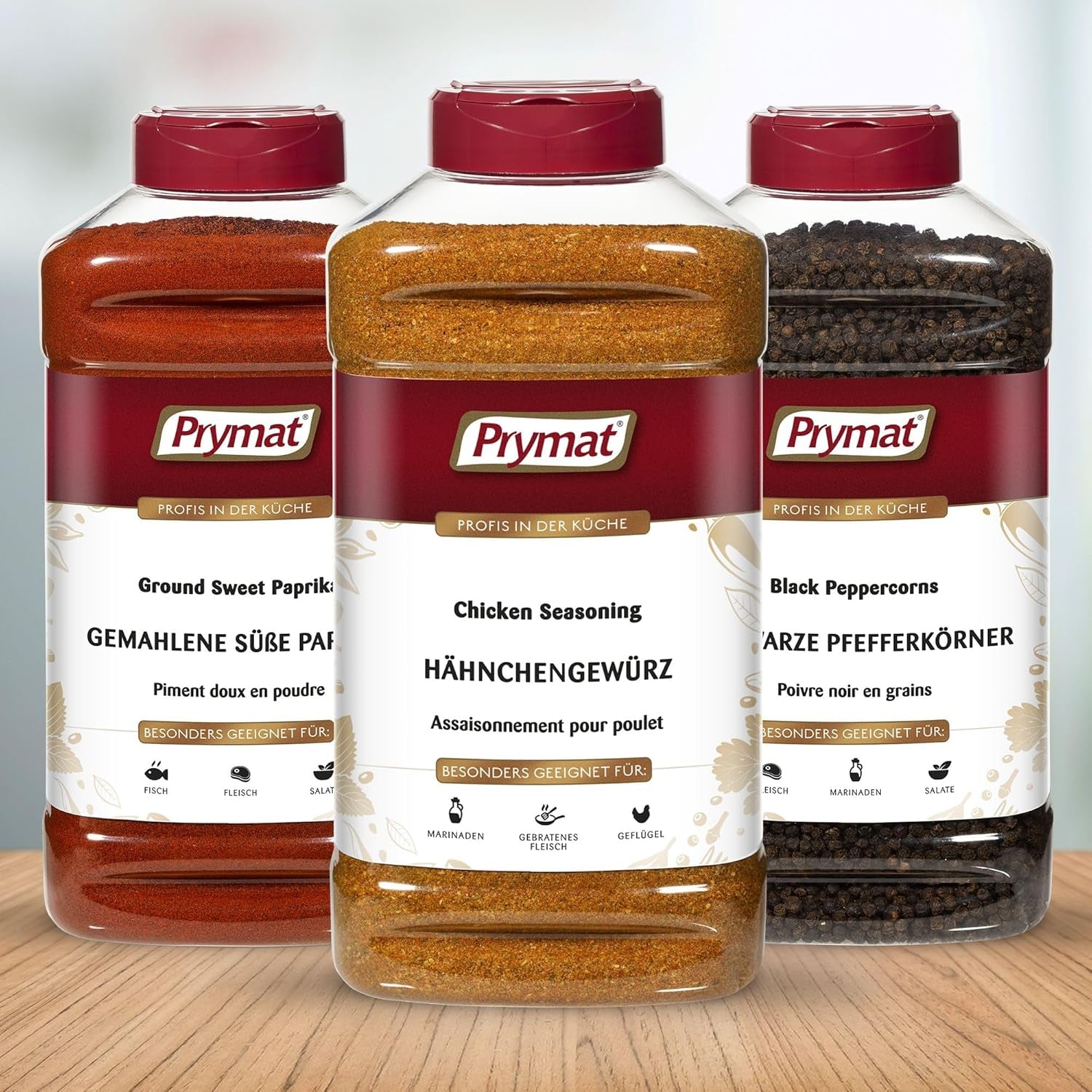 Prymat Hähnchengewürz 1100g, Gewürzmischung für Hhn, Turkije, Ente, Gans, Grillgewürze, Marinade für Fleisch im Streuer