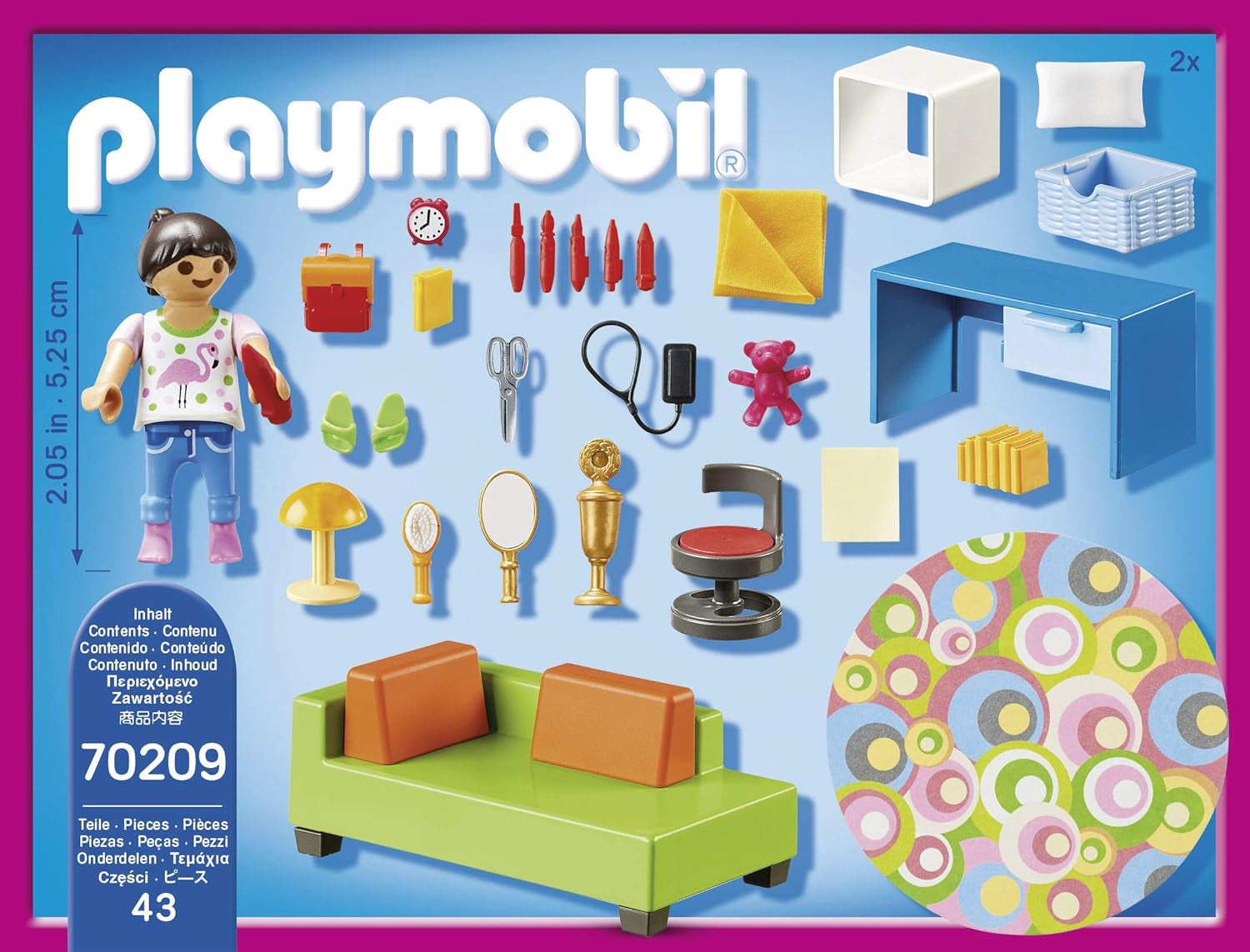 PLAYMOBIL poppenhuis 70209 Jeugdkamer met meisjesfiguur en accessoires, vanaf 4 jaar Poppenhuizen Naty Shop