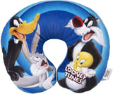 Warner Bros Looney Tunes Baby Meisjes Nekkussen Zacht Reisauto Bugs Bunny Daffy Duck Silvestro Titti Comfort Cartoon Blauw Naty Shop Reiskussens Standaard titel