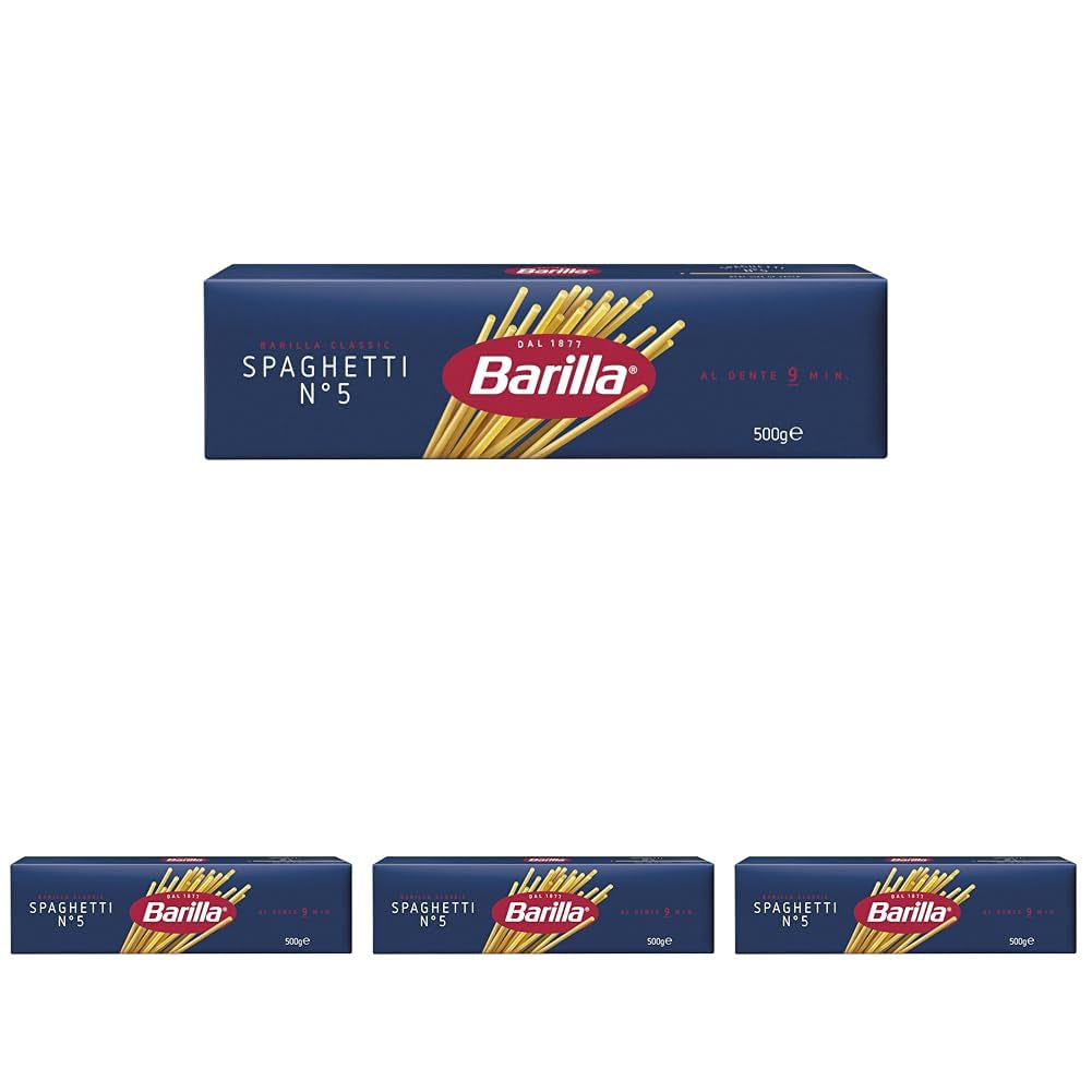 Barilla Pasta Klassische Spaghetti n.5 aus hoogwaardige Hartweizen immer al dente, (1 x 500 g), smaakloos