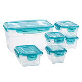 Amazon Basics Vriezercontainers in een set met deksels Lekvrije stapelbare koelkast/vriezer BPA-vrij plastic Magnetron- en vaatwasmachinebestendig 3 x 1,2 liter doorzichtige voedselbewaardozen Naty Shop Single 6-pack 1-pack