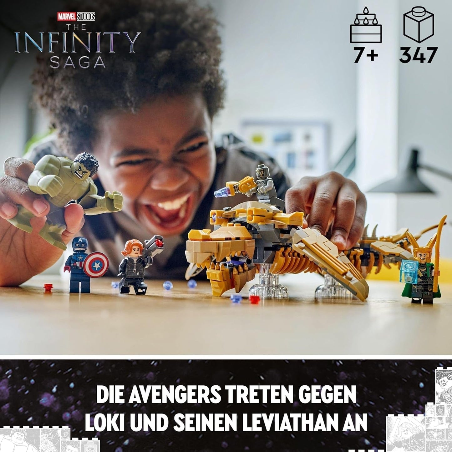 LEGO Marvel Avengers vs. Leviathan bouwspeelgoedset met Hulk en Captain America, Loki, Black Widow en Chitauri minifiguren Avengers speelset voor jongens en meisjes 7+ 76290 bouwsets Besuche in LEGO-Store