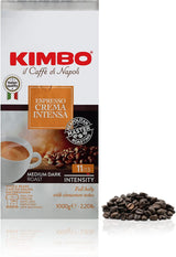 3x koffiebonen espresso crème intens, medium donker gebrand, hele koffiebonen, zak van 1 kg, koffie uit Napels