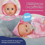 BABY Born Hannah Play with Me - Babypop met 5 functies - Lichaam van zacht materiaal inclusief accessoires - Pop van 36 cm - Werkt op batterijen - Geschikt voor kinderen vanaf 1 jaar