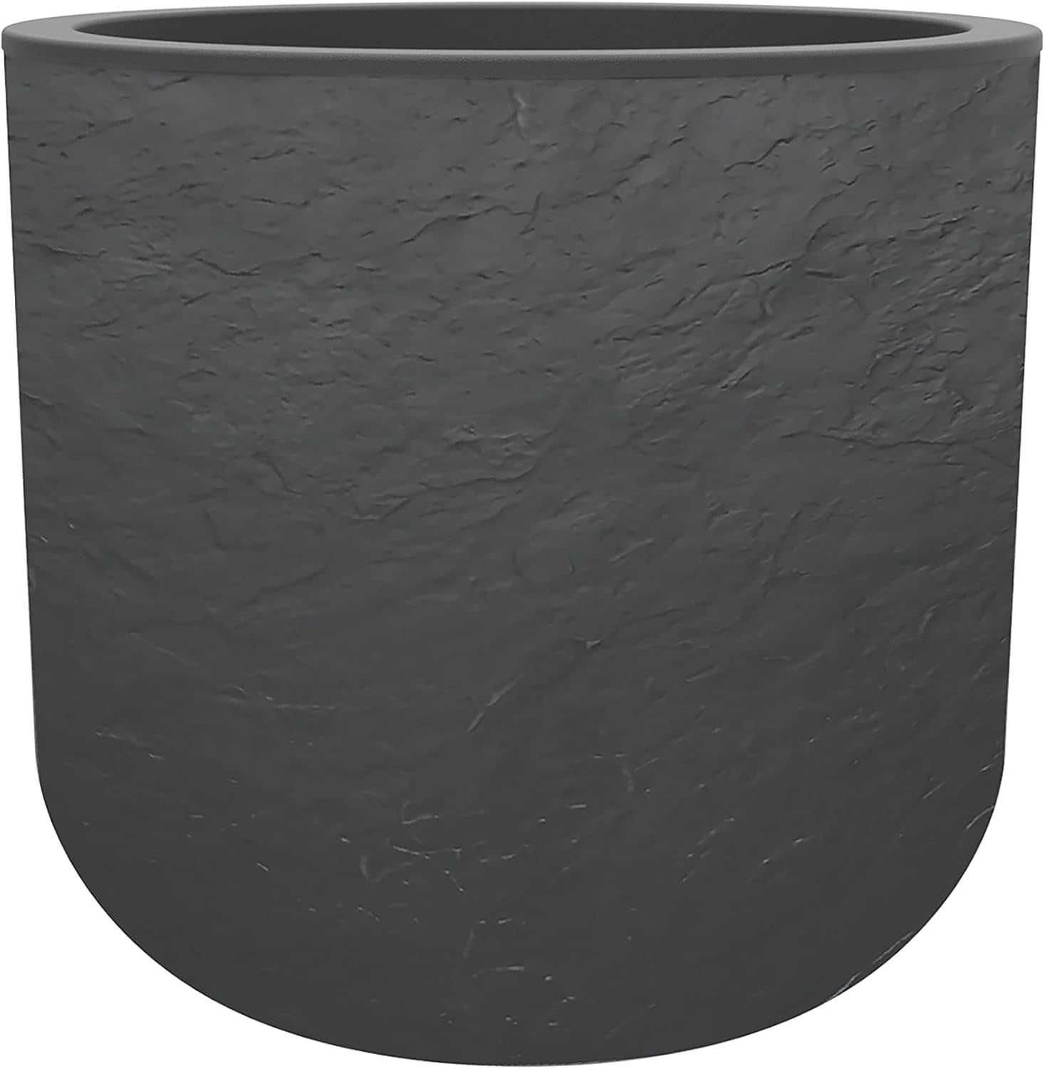 - Ronde pot, 40 cm, Volcania'Up 32,5 l, steenlook, enkelwandig, watertankoppervlak, Ø 38,5 x H. 36,8 cm, antracietgrijs