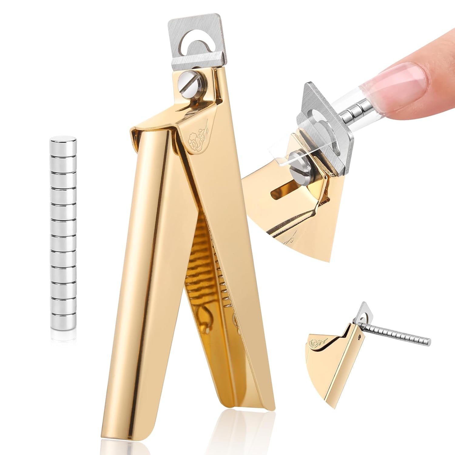 Saviland nagel manicure cutter cutter met 15 magneten, gelnagels nageltrimmer manicure nagel cutter voor kunstnagels gelnagels acrylnagels kunstnagels (rood rood)