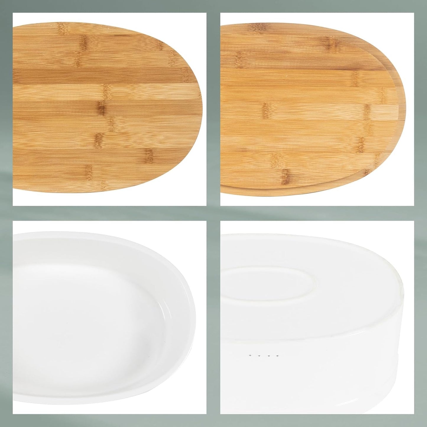 Kela broodtrommel met ventilatiegaten, keramische broodtrommel, SALENA, broodtrommel, wit, 36,5 x 23,5 x 14 cm Voedselbewaardozen Naty Shop