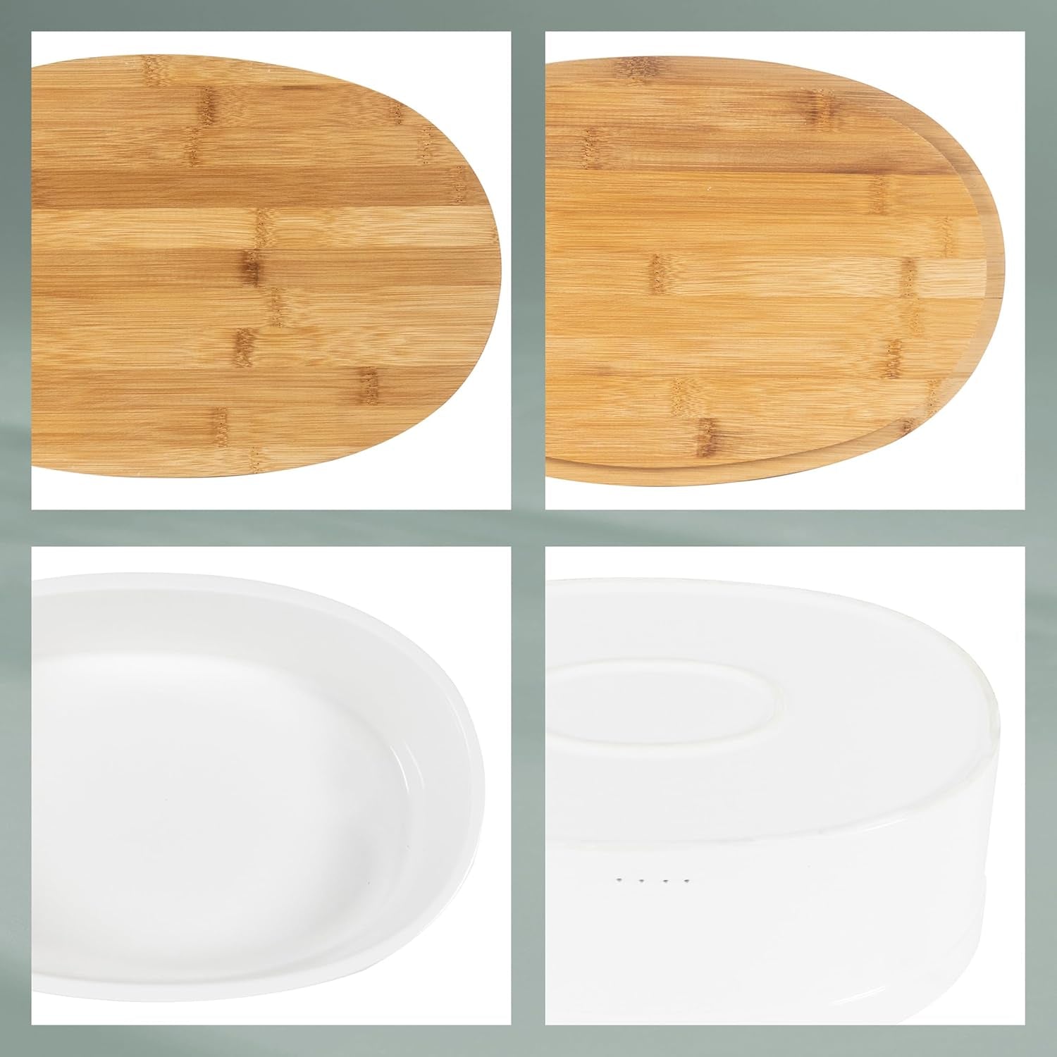 Kela broodtrommel met ventilatiegaten, keramische broodtrommel, SALENA, broodtrommel, wit, 36,5 x 23,5 x 14 cm Voedselbewaardozen Naty Shop