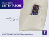 Traumnacht Cosy Back kussen, leeskussen, 70 x 40 cm beige, afneembare en wasbare hoes van 100% polyester, praktisch zijvak, Oeko-Tex gecertificeerd, geproduceerd volgens Duitse kwaliteitsnormen
