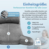 Ella Leeskussen voor bed en bank met afneembare nekrol - Rugkussen voor bed - Memory Foam Leeskussen met armleuningen, Ideaal om te lezen, TV te kijken, te ontspannen of als rugsteun - Grijs