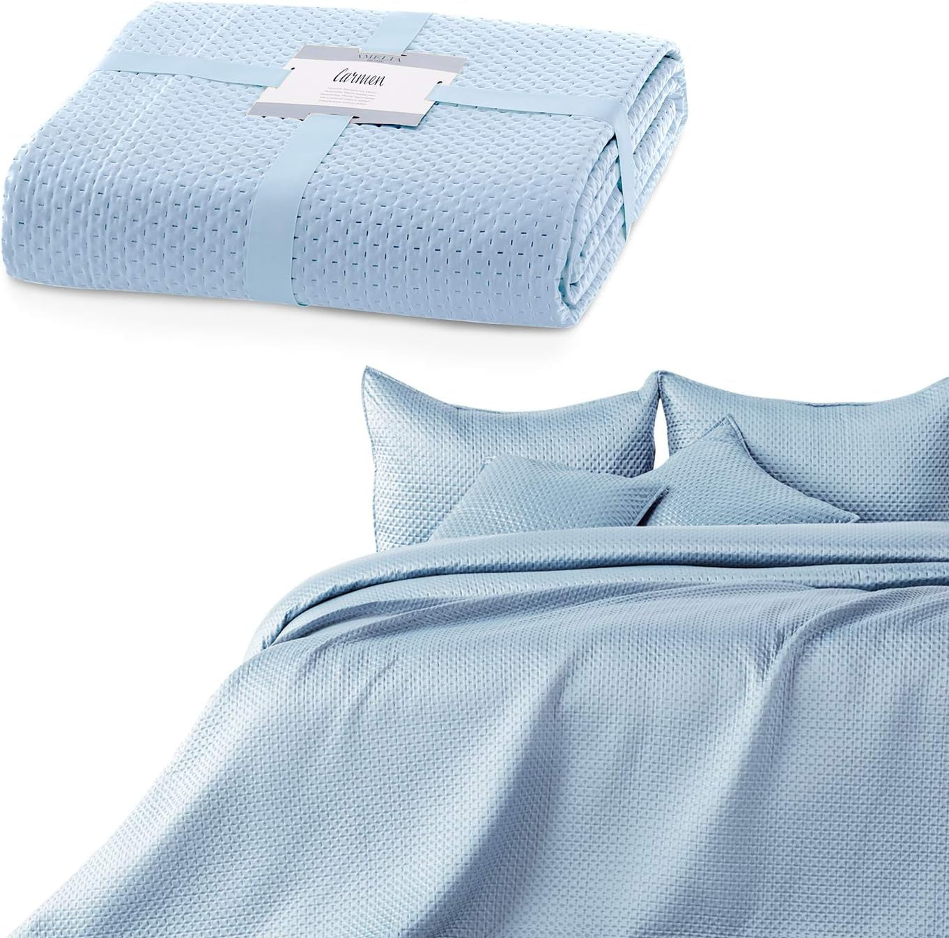 Ameliahome sprei 200X220 Cm donkergroene sprei met twee reliëfzijden Mat Satijn Carmen Bedden en Dekens Besuche den AmeliaHome-Store Carmen grijs 260X280 Cm