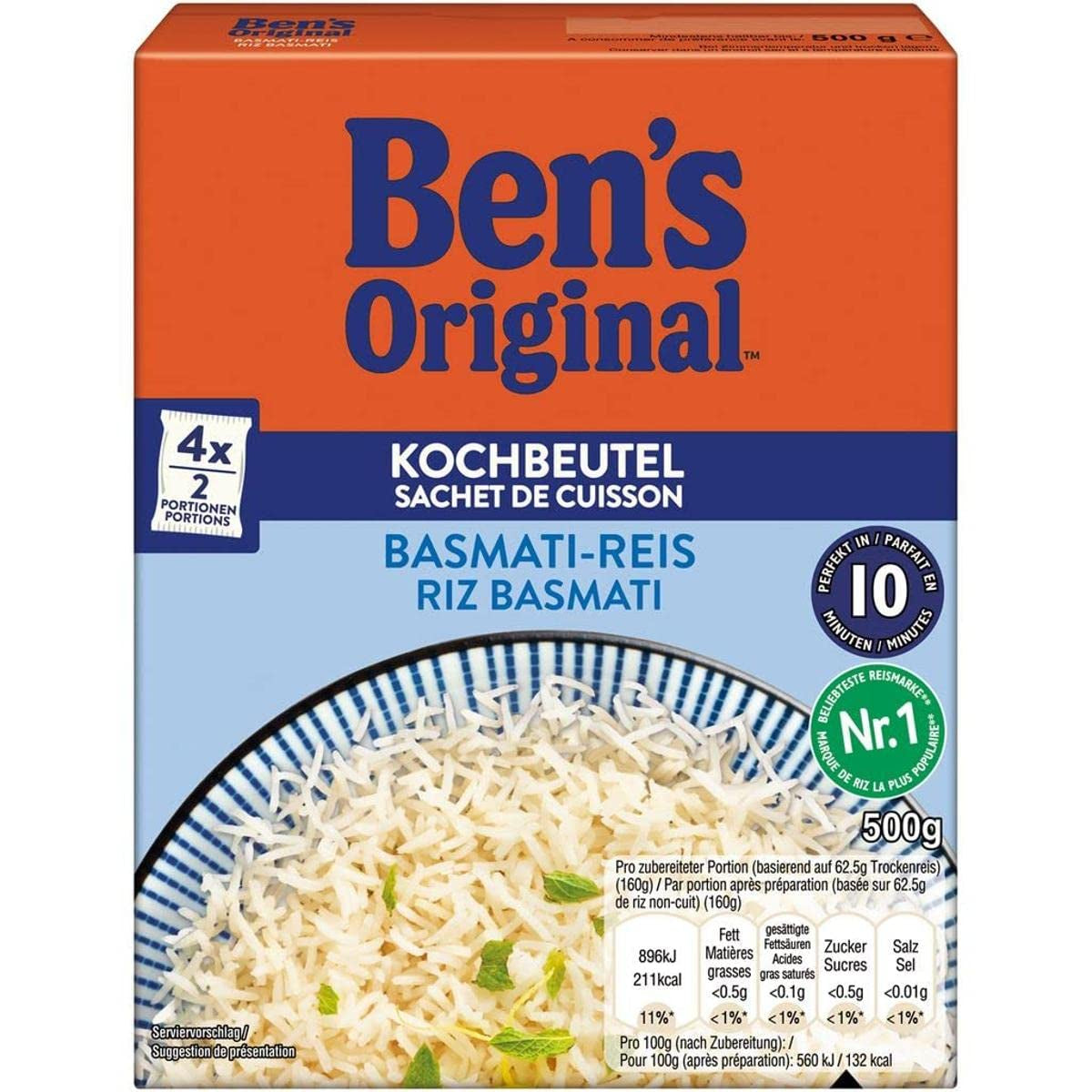 BEN'S ORIGINAL™ Basmatirijst om te koken in een zak 500g
