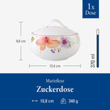 Villeroy & Boch - Mariefleur Suikerpot, Diverse Kleuren, Vaatwasmachinebestendig, Magnetronbestendig, Suikerpot Met Deksel, Suikerpot, Opbergruimte, Koffieaccessoire, Bloemenservies, Premium Porselein